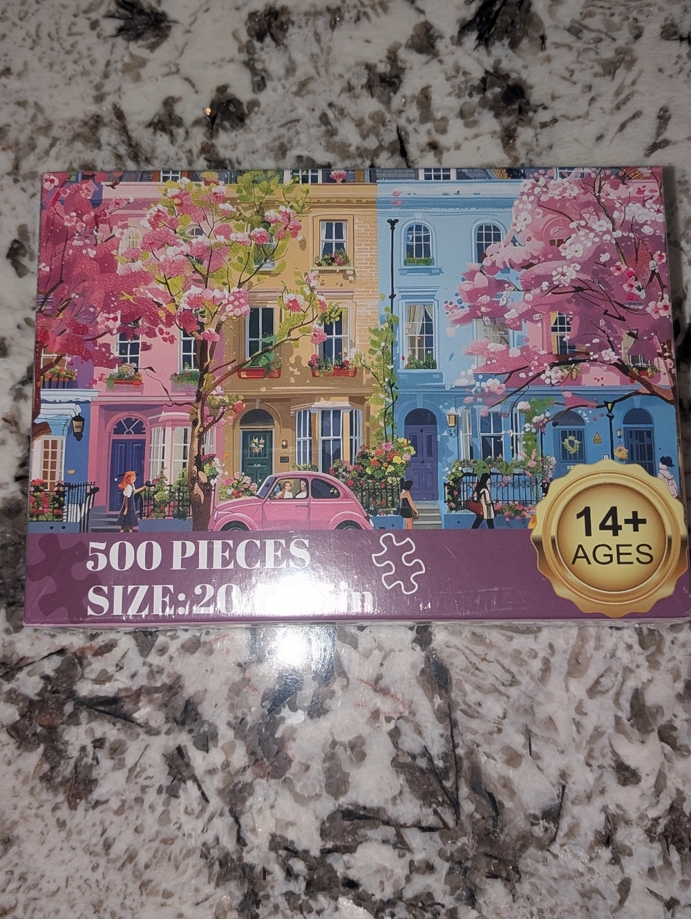🧩3 For $25 - Cherry Blossom Spring In The City 500 Piece Jigsaw Puzzle